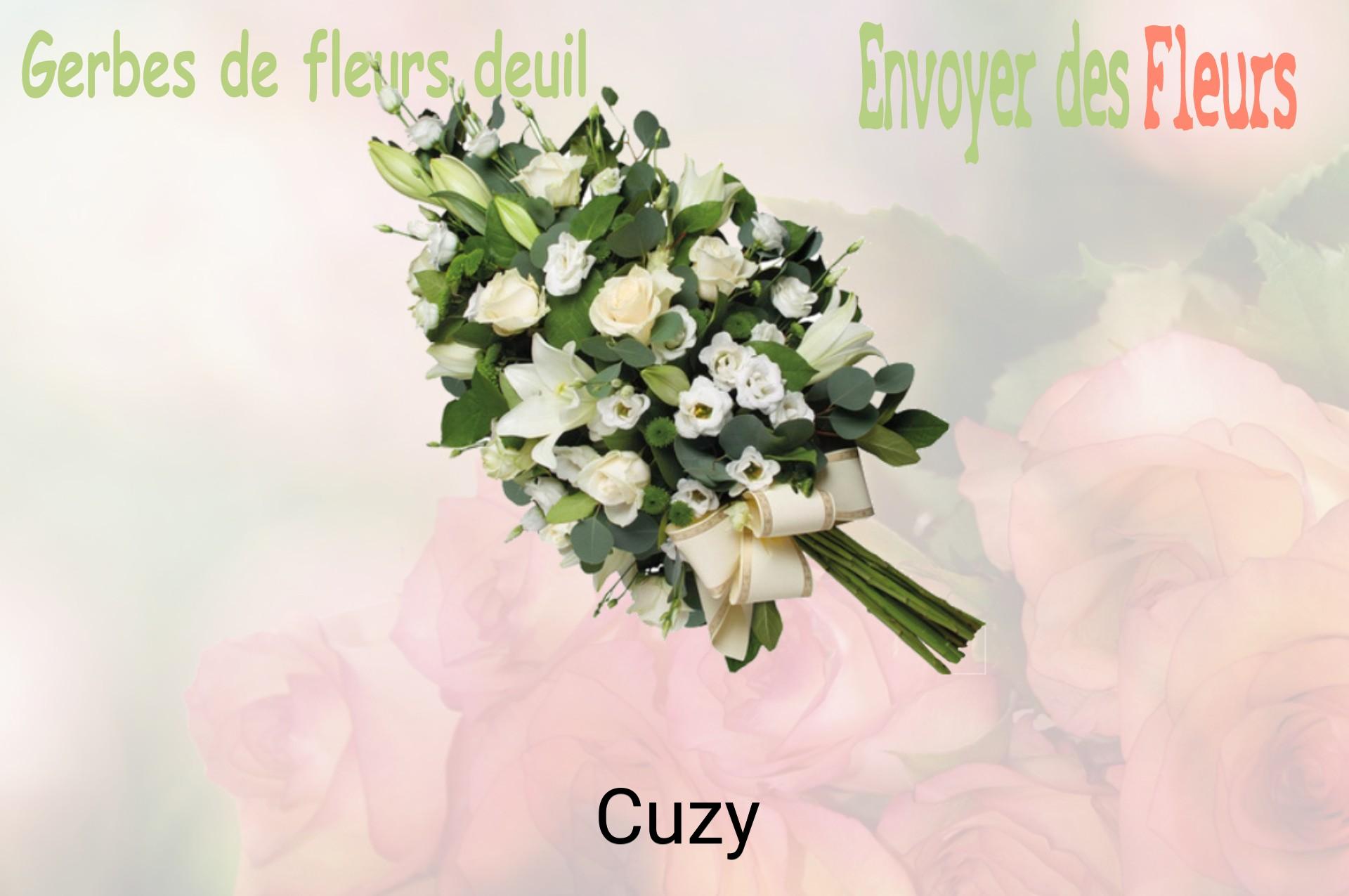 Gerbe de fleurs de deuil livrée à Cuzy
